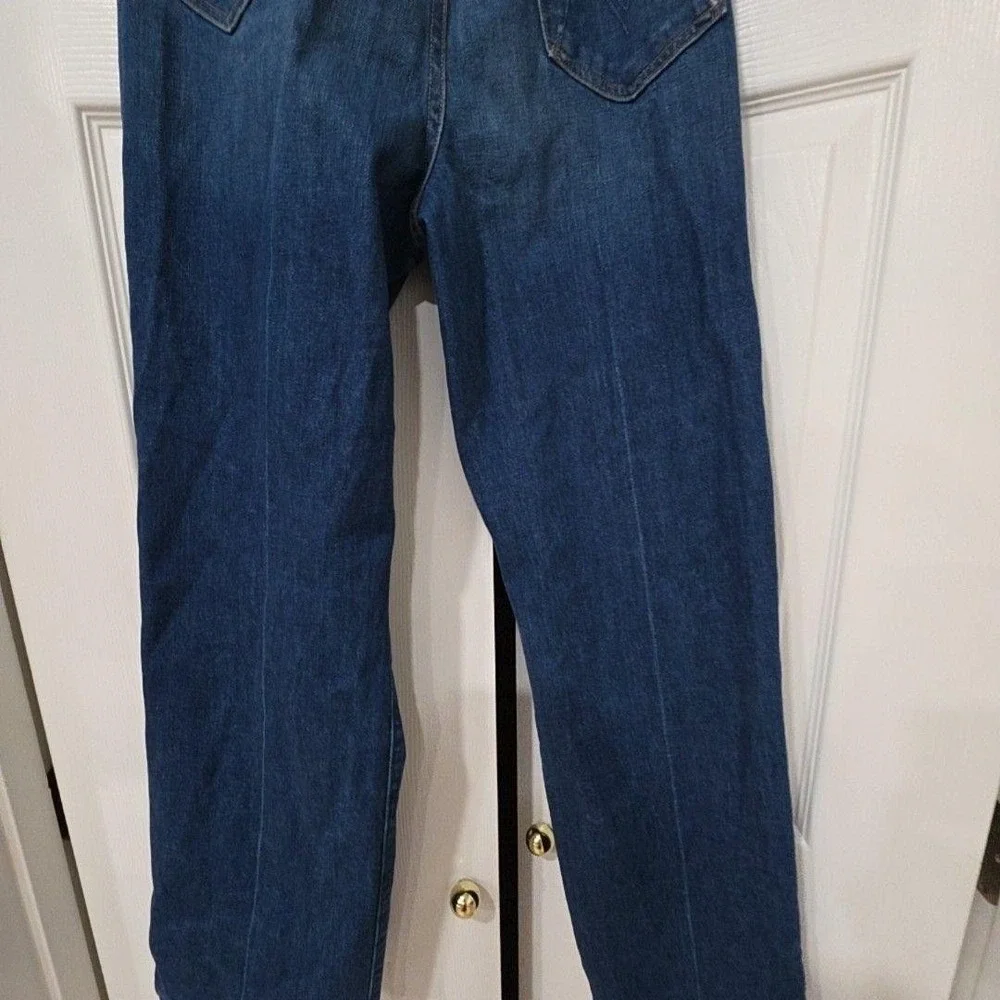 Mother Jeans Womens 26 Blue Wash The Pinch Sneak Straight Denim Bad Reputation